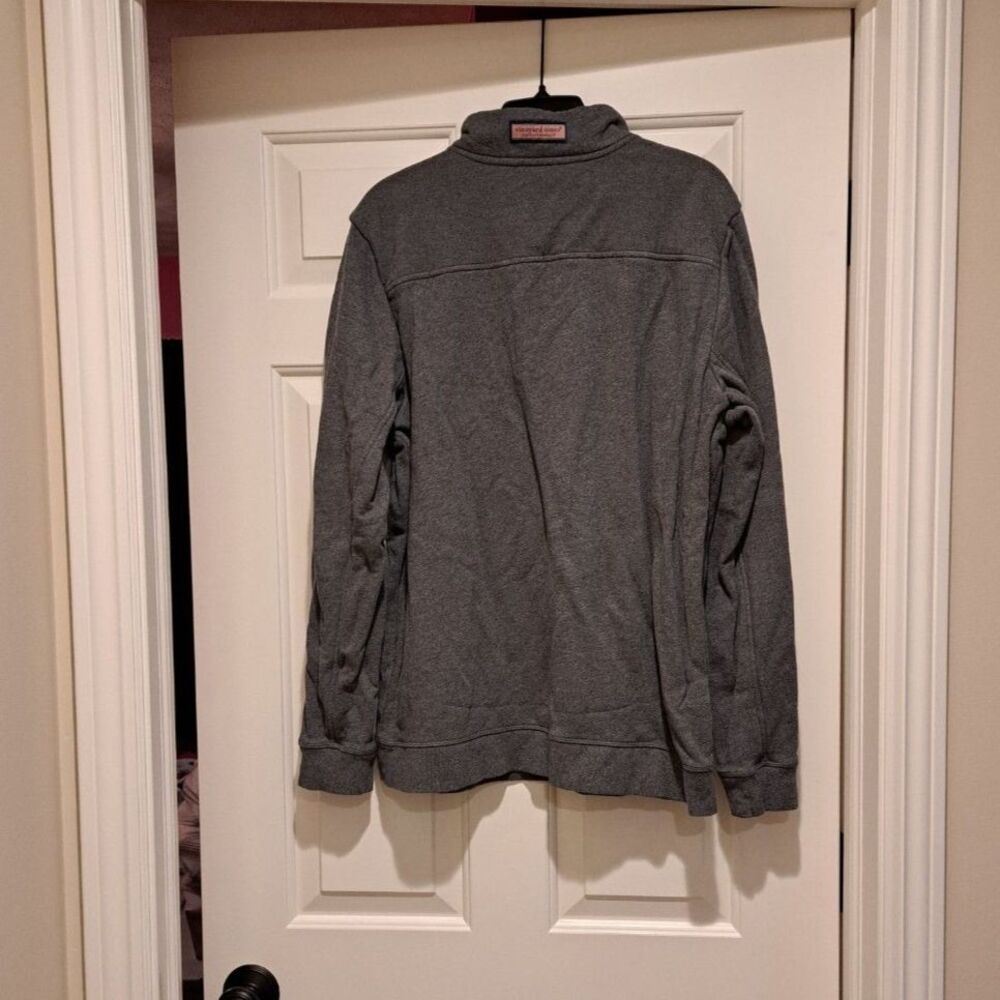 Vineyard Vines Men’s Shep Pullover Sweatshirt Quarter Zip Large Grey - Picture 2 of 10
